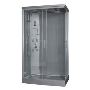 ONDEE ZEN - Cabine hydromassante SERY - Porte coulissante - Chromé - 120x80cm