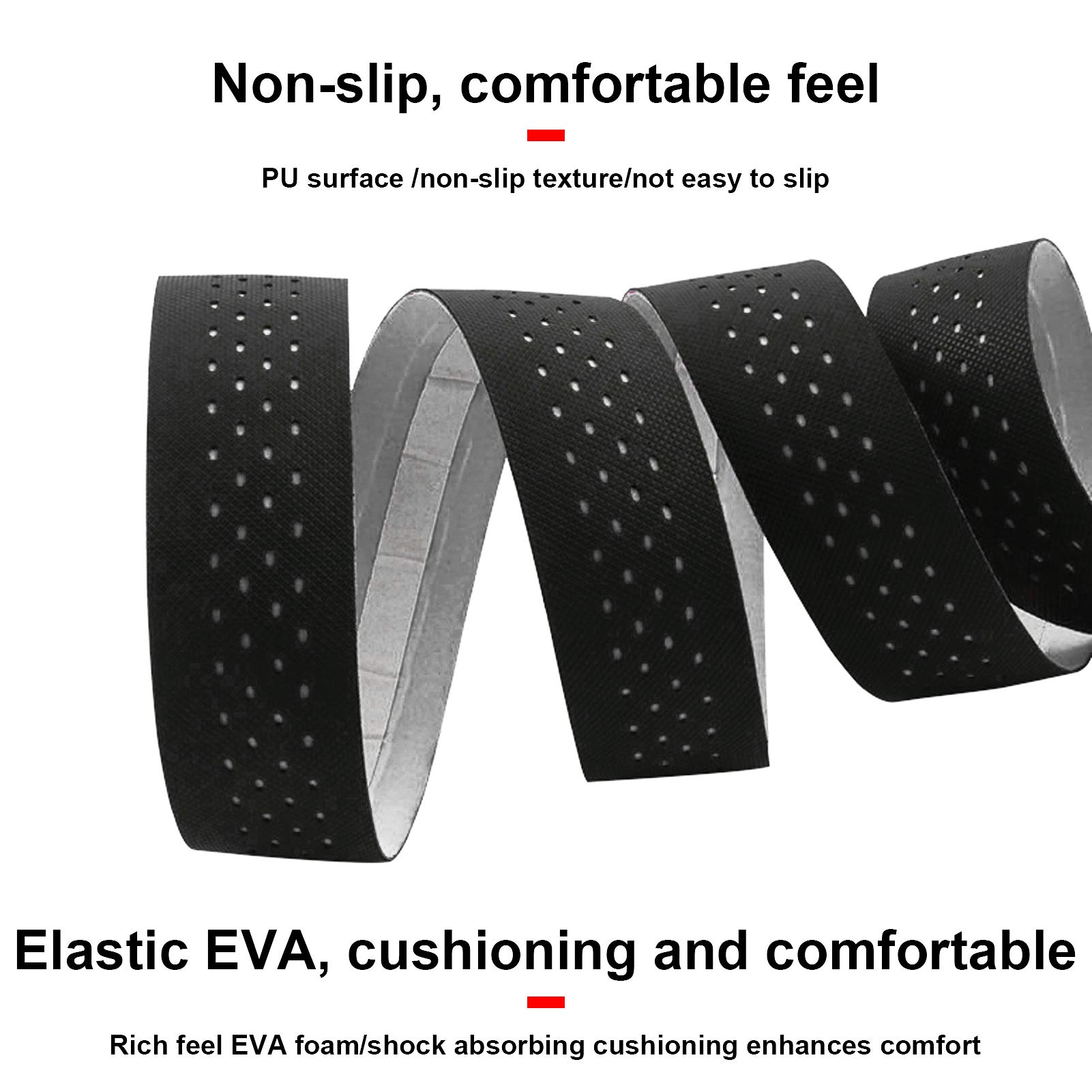 1 paire de rubans de guidon de vélo de route avec texture antidérapante, accessoire de cyclisme (noir et blanc) - 6