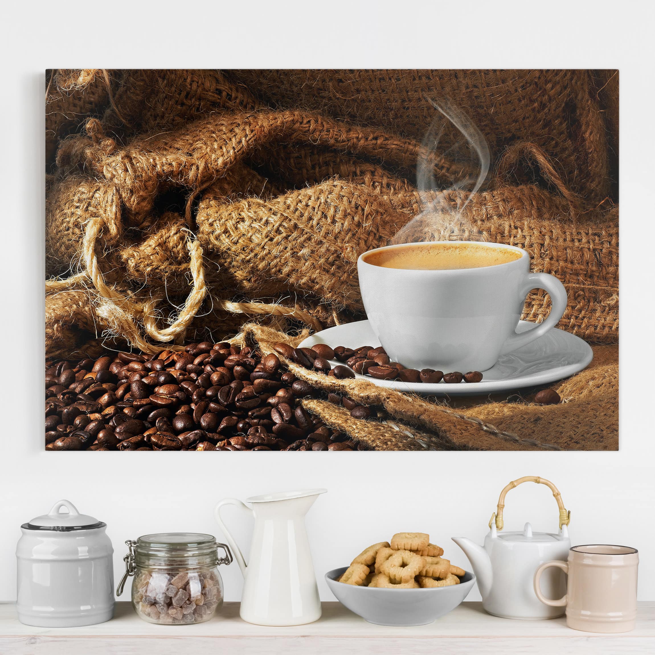 Lienzo cuadro en lienzo bastidor impresion en lienzo marrón culinario café fotografía 232 cocina comedor 60 x 40 cm