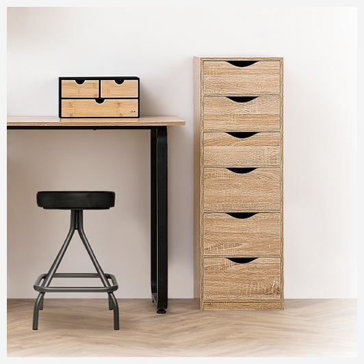 5five - piedistallo a 6 cassetti con effetto legno naturale - 8