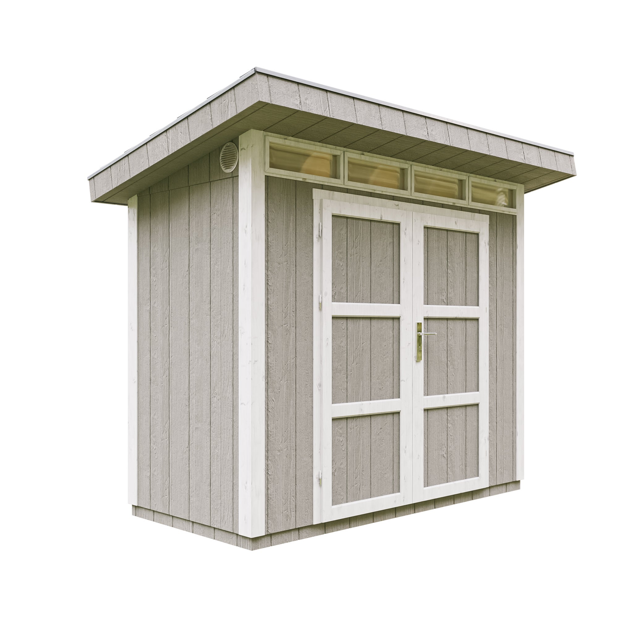 Caseta para jardín paneles a base de madera LP SmartSide 3m2 con suelo y baldosas bituminosas- L161xA294xA239 cm- TIMBELA M901A - Tundra grey - 9