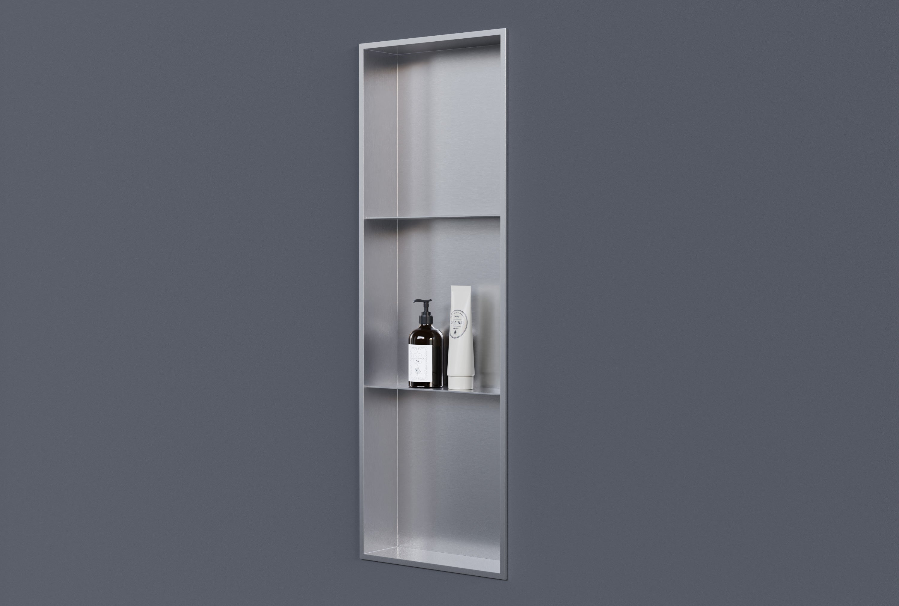 Niche de Douche à encastrer 60x30x10cm , deux étagères, en inox, Gold