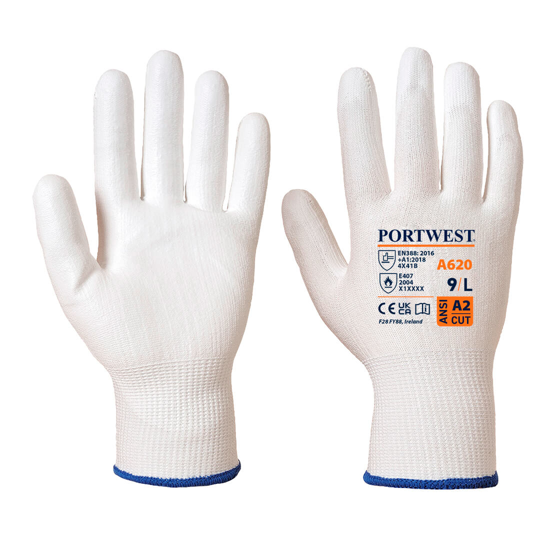 Gants anti-coupures paume PU coupure 3 Portwest A620 Blanc 7 - 3