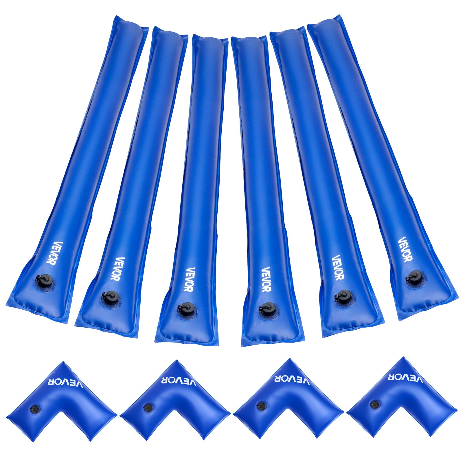 Worki wodne do pokrywy basenu VEVOR 6 sztuk jednokomorowe 240 x 20 cm PVC zimowe obciazniki
