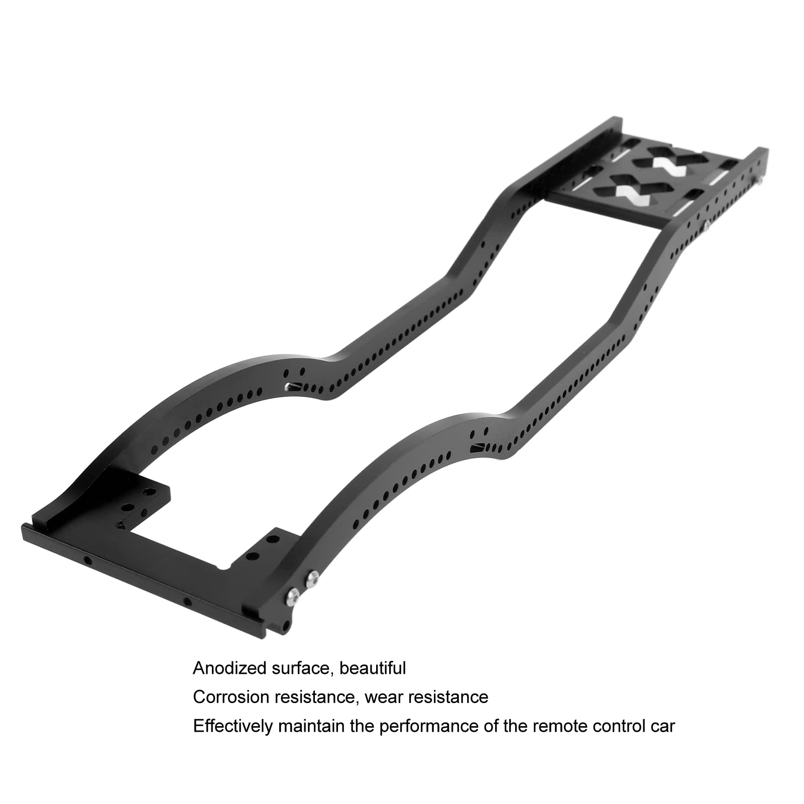 Telaio per auto RC in lega di alluminio con paraurti anteriore e posteriore per SCX10 D90 1/10 RC Crawler (nero) - 3