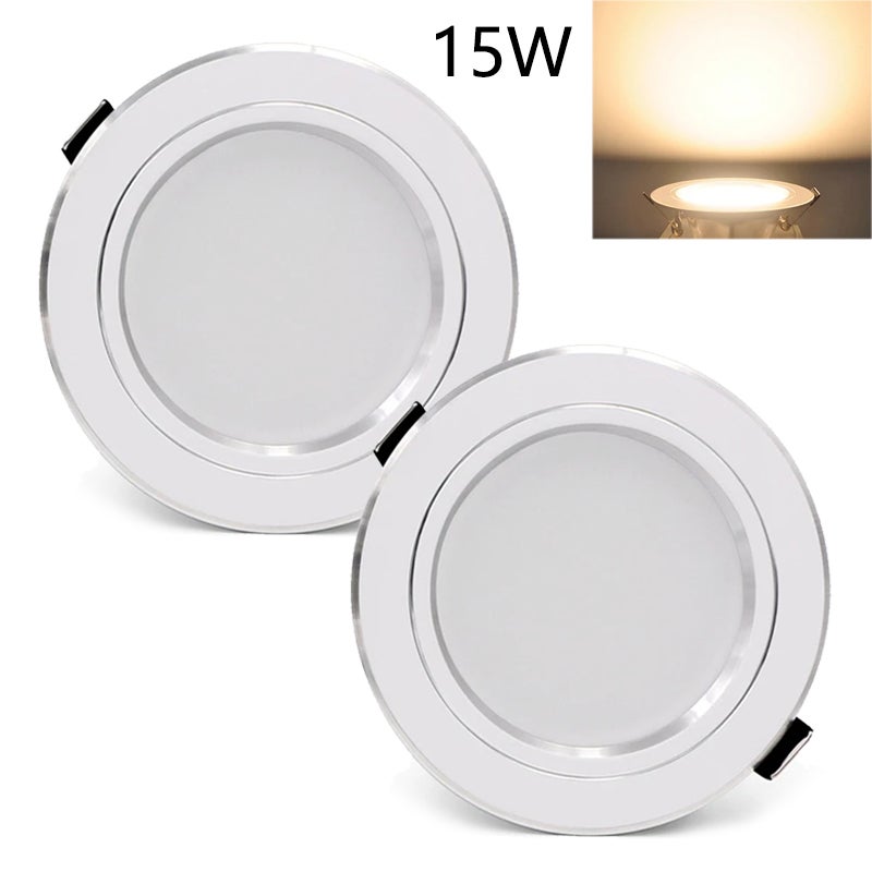 Spot LED Encastrable 15W – 15 Ampoules – Aluminium Gris – Marque CommSun
