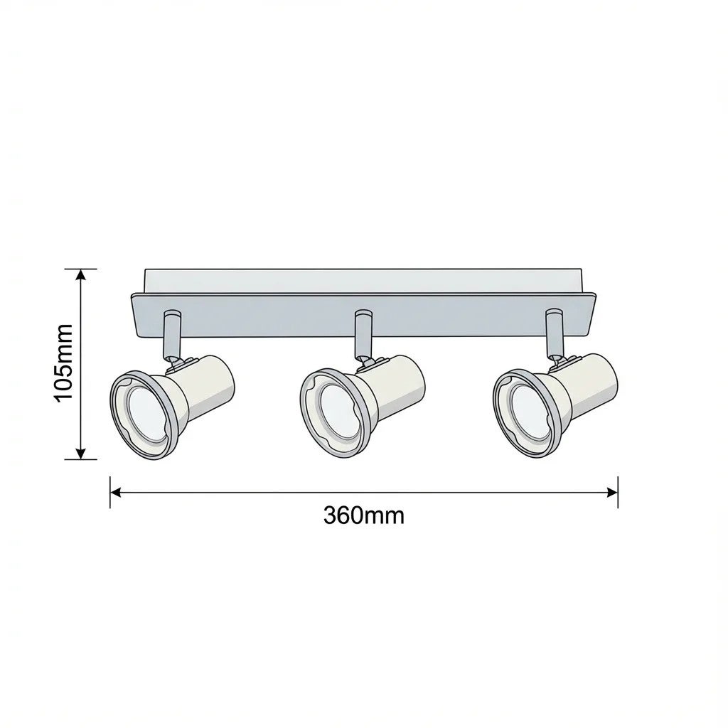 GU10 X3 IP44 Spot LED pour salle de bain IP44 - 2