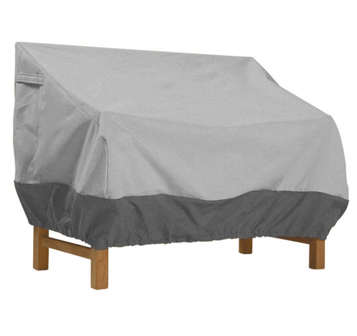 Pokrowiec ochronny na ławkę, pokrowiec na ławkę zewnętrzną odporny na promieniowanie UV i wiatr, pokrowiec ochronny na sofę – szary 420D: 147×83×79cm