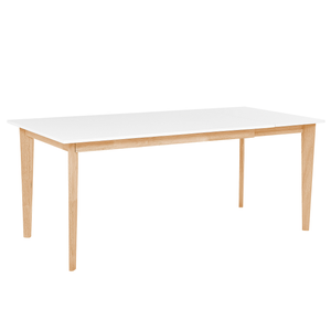 Table Salle à Manger Extensible Blanc Marbre - Pieds Or, 140/180 X 80 Cm, élégante Pour 4 à 6 Personnes