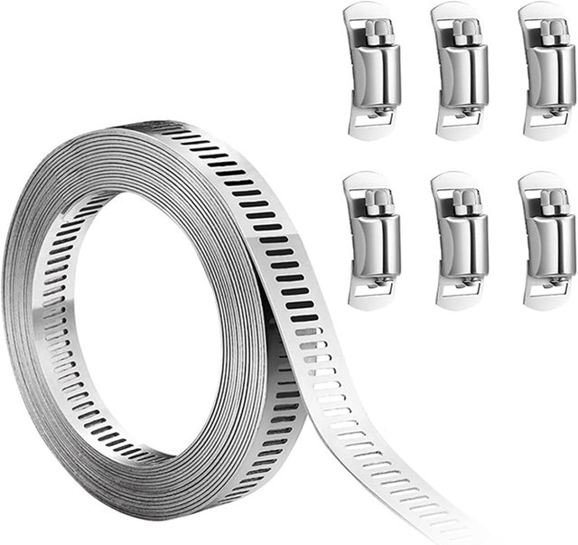 Colliers de Serrage Inox 304 (3m) - Colliers Réglables pour Tuyaux - Fixation et Serrage Facile avec Vis sans Fin - Pack de 3