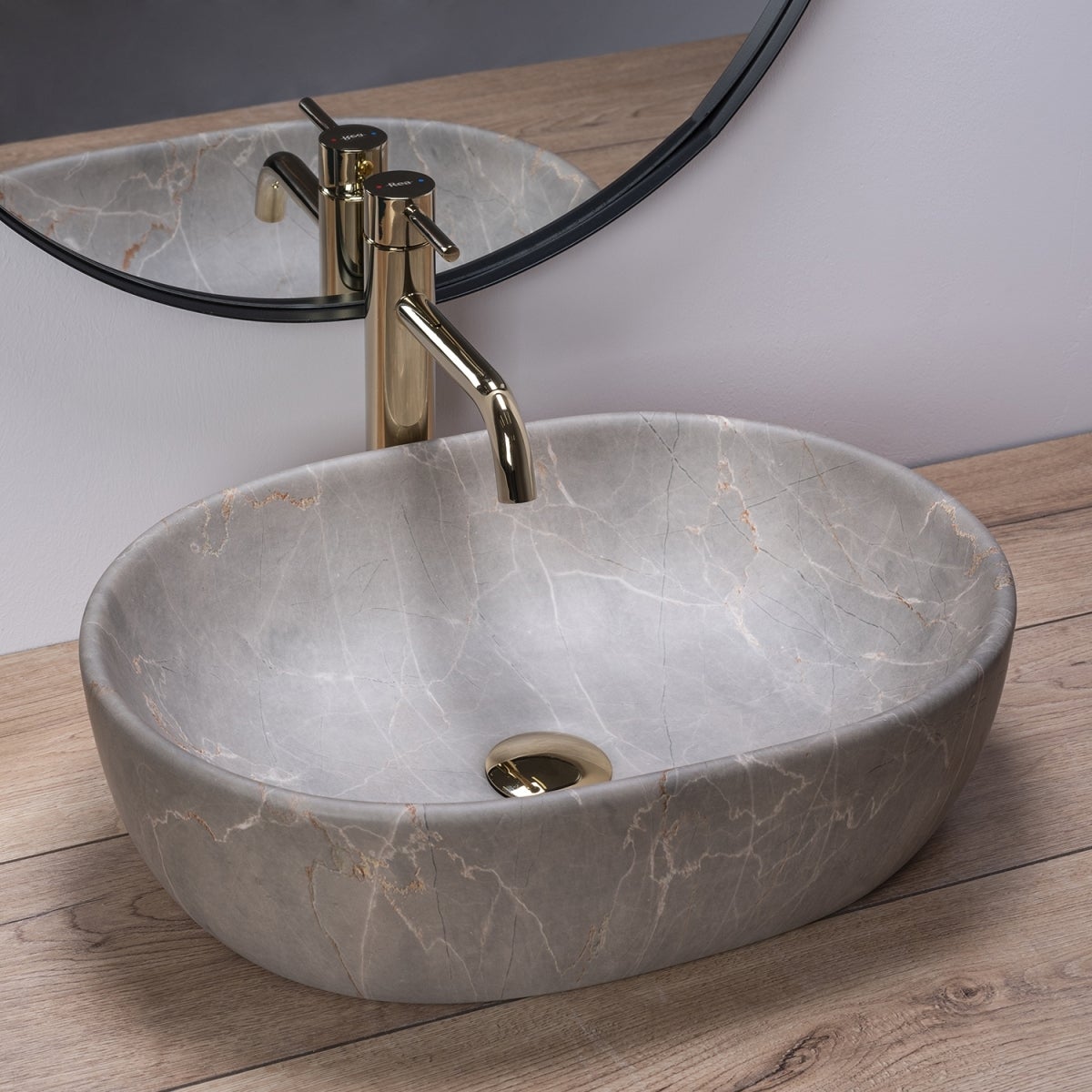 Umywalka Nablatowa Rea Lara Beżowy 48,5 X 35 - 2