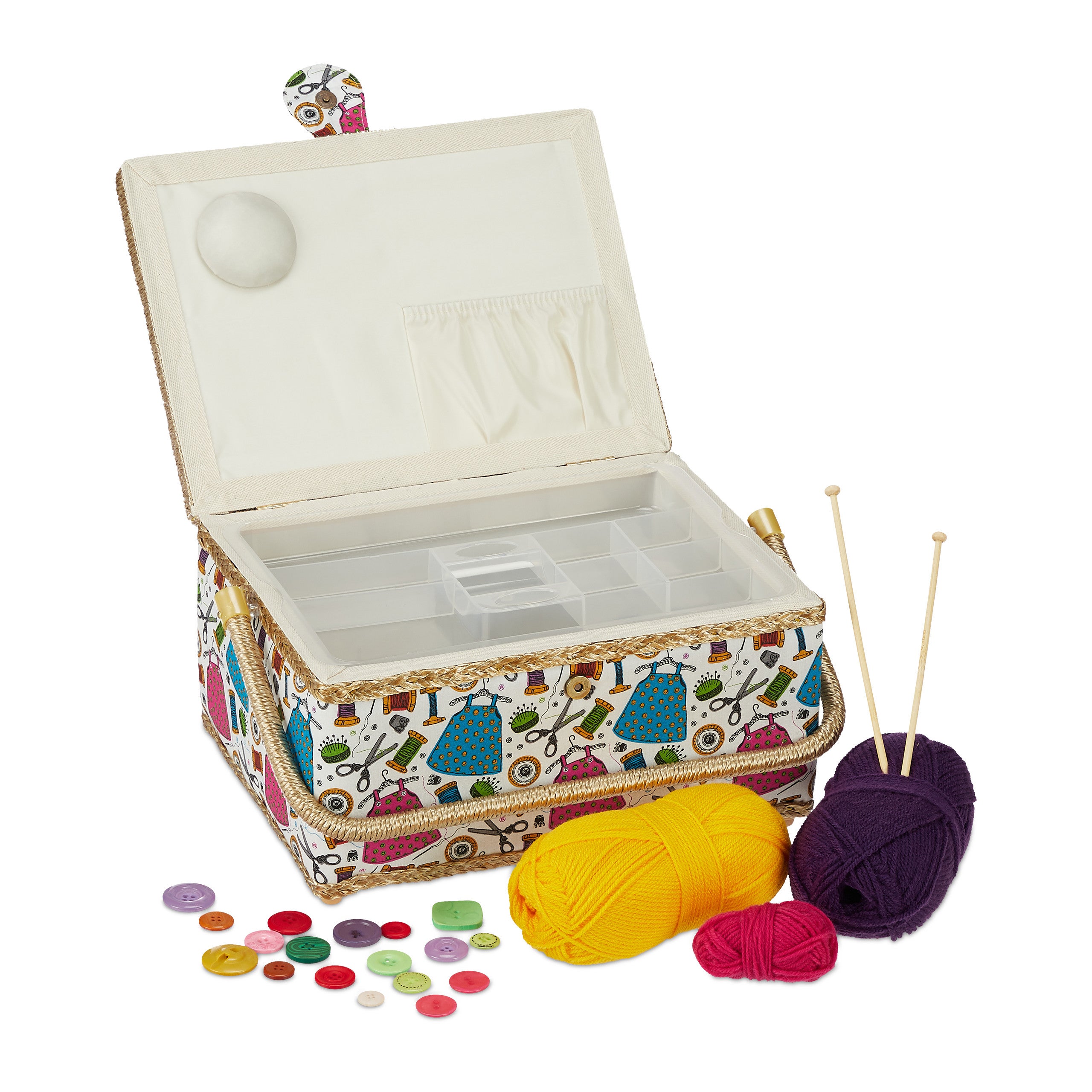 TMISHION panier à coudre domestique Grand panier à couture ménage tissu