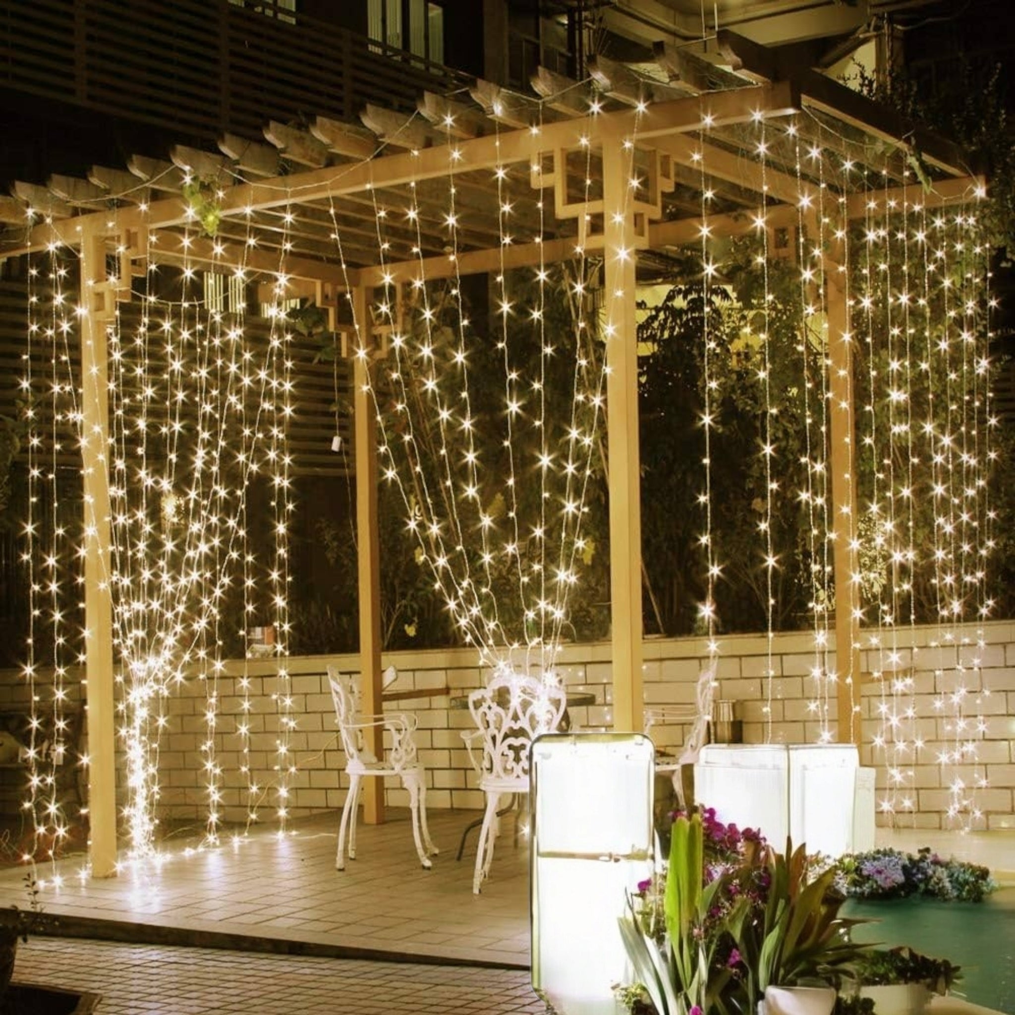 SWANEW Catena Luminosa A LED 12 Stelle Tenda Luminosa Per Feste Decorazione Interna Esterna Impermeabile Ip44 78467370