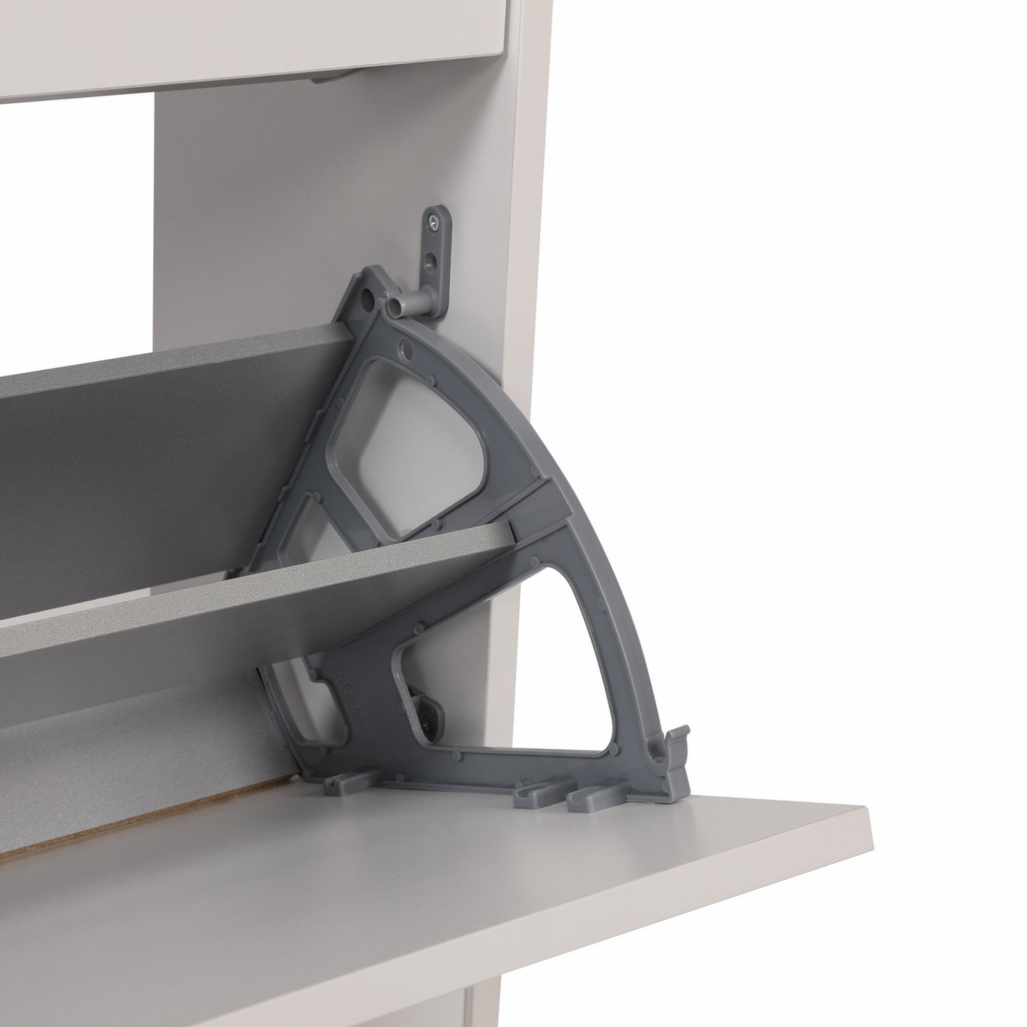 Scarpiera, truciolare 100% impiallacciato melaminico, colore bianco - 4