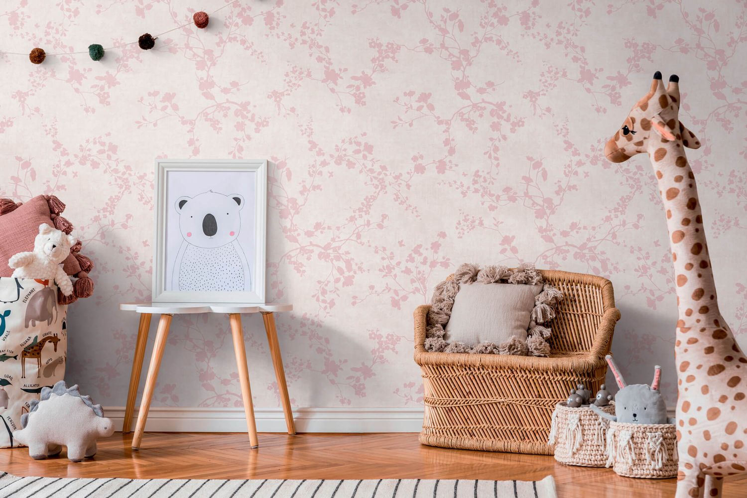 Profhome 770791-GU Papel de parede com flores liso fosco 5,33 m2 - 4