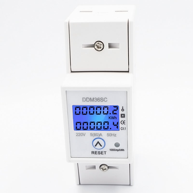 Medidor de consumo de energia elétrica (5-80A), wattímetro com tela LCD digital retroiluminada, medidor de energia monofásico, wattímetro para montage - 3