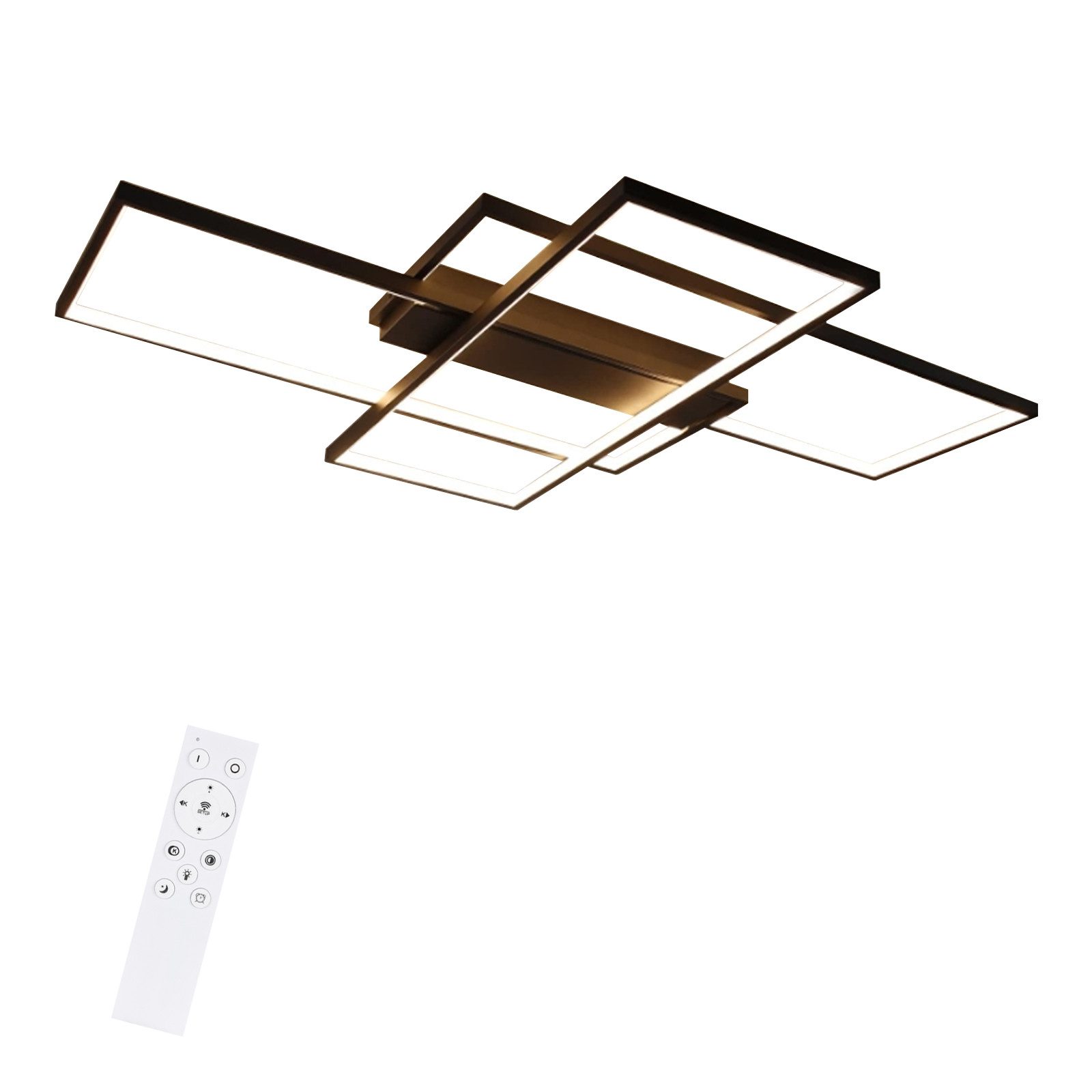 ZMH Nowoczesna geometryczna prostokątna lampa sufitowa z 3 diodami LED, rozsuwana do 65 cm/100 cm - 4