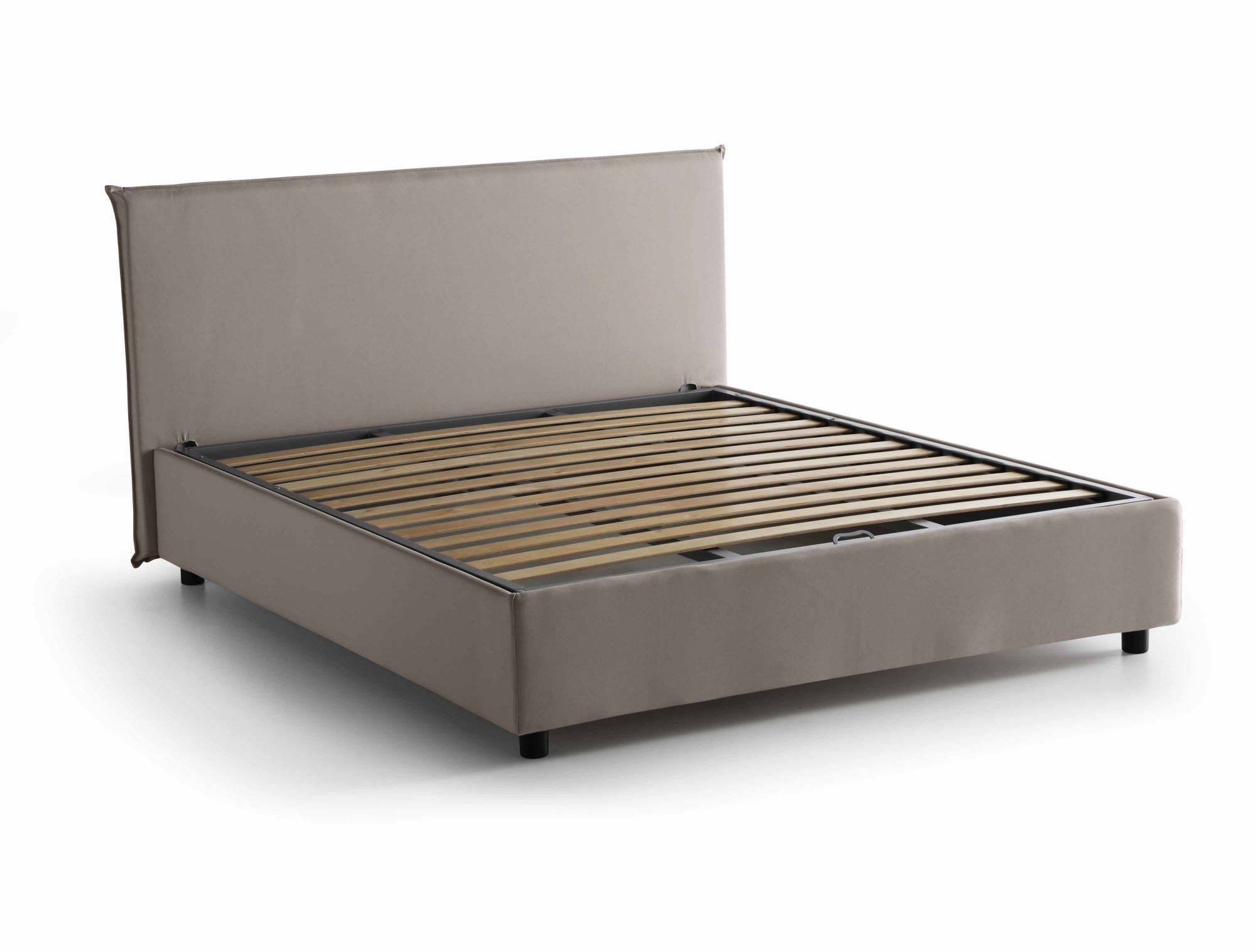 Lit Double Made in Italy, Déhoussable avec Rangement, Dimensions Matelas 160x200 cm, Gris - Arcan - 8