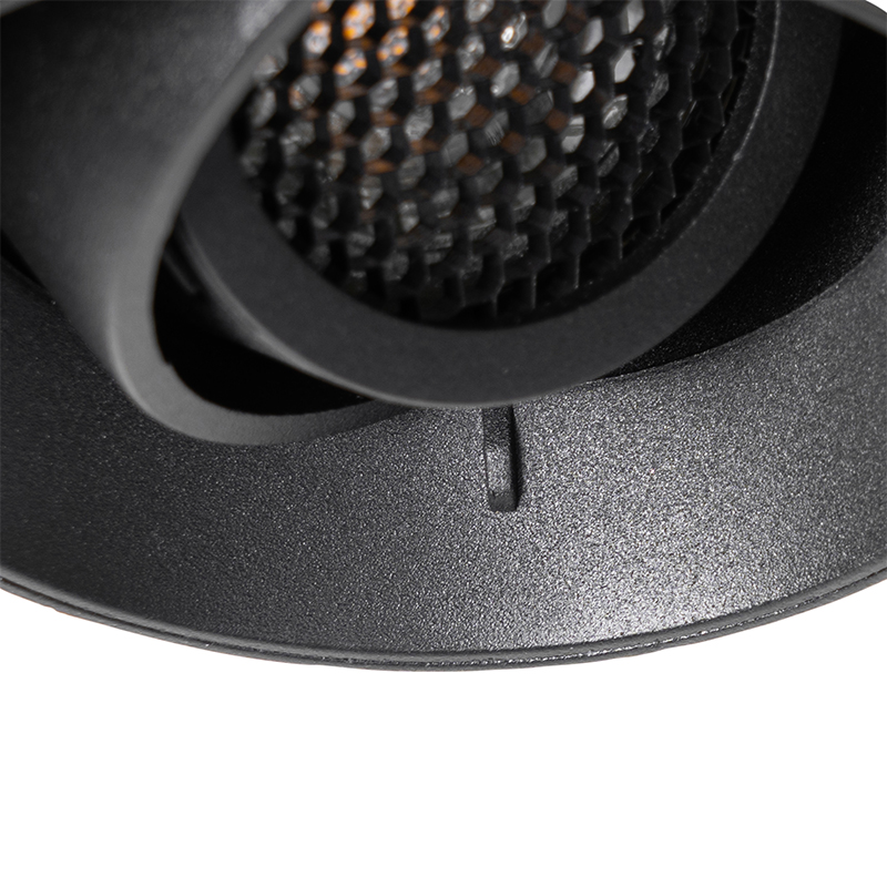 Set di 6 faretti da incasso moderni neri GU10 rotondi senza bordi - Oneon Honey - 5