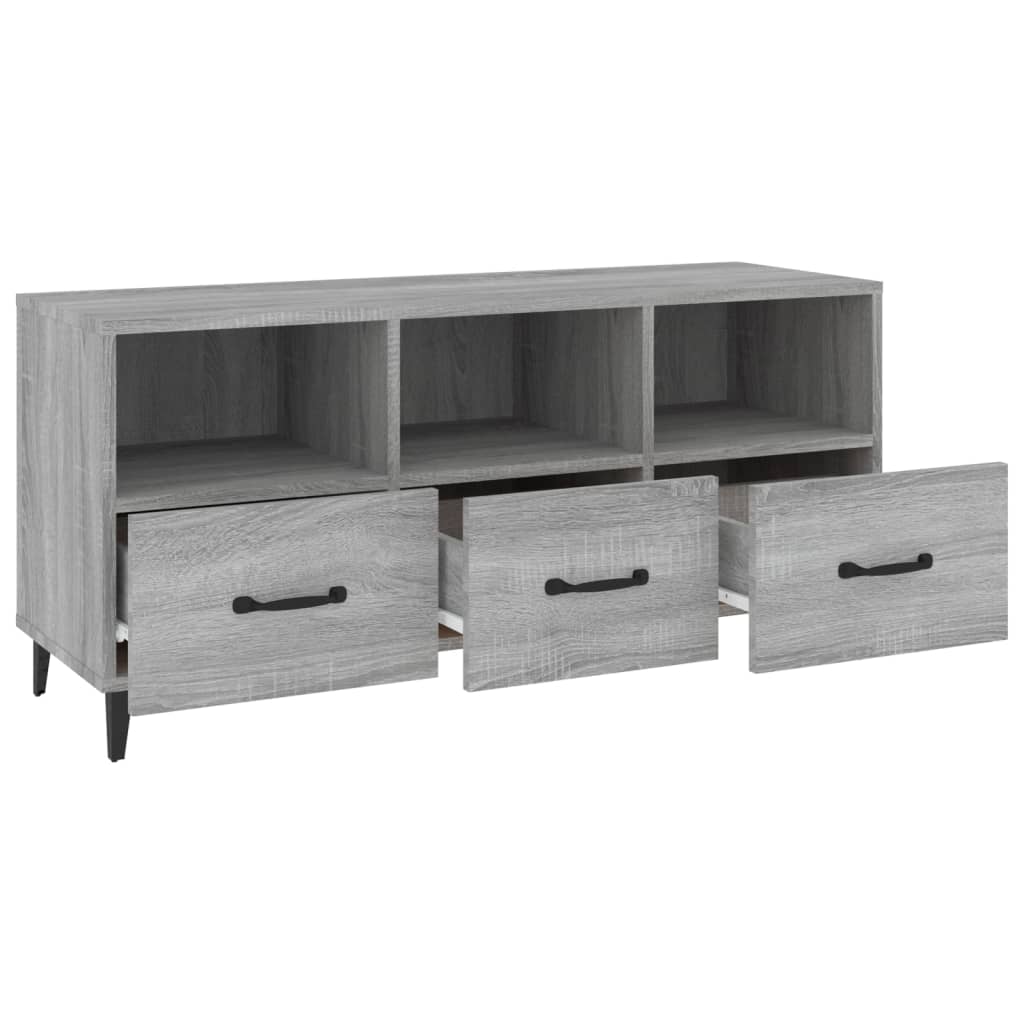 vidaXL Meuble TV Sonoma gris 102x35x50 cm Bois d'ingénierie - 5