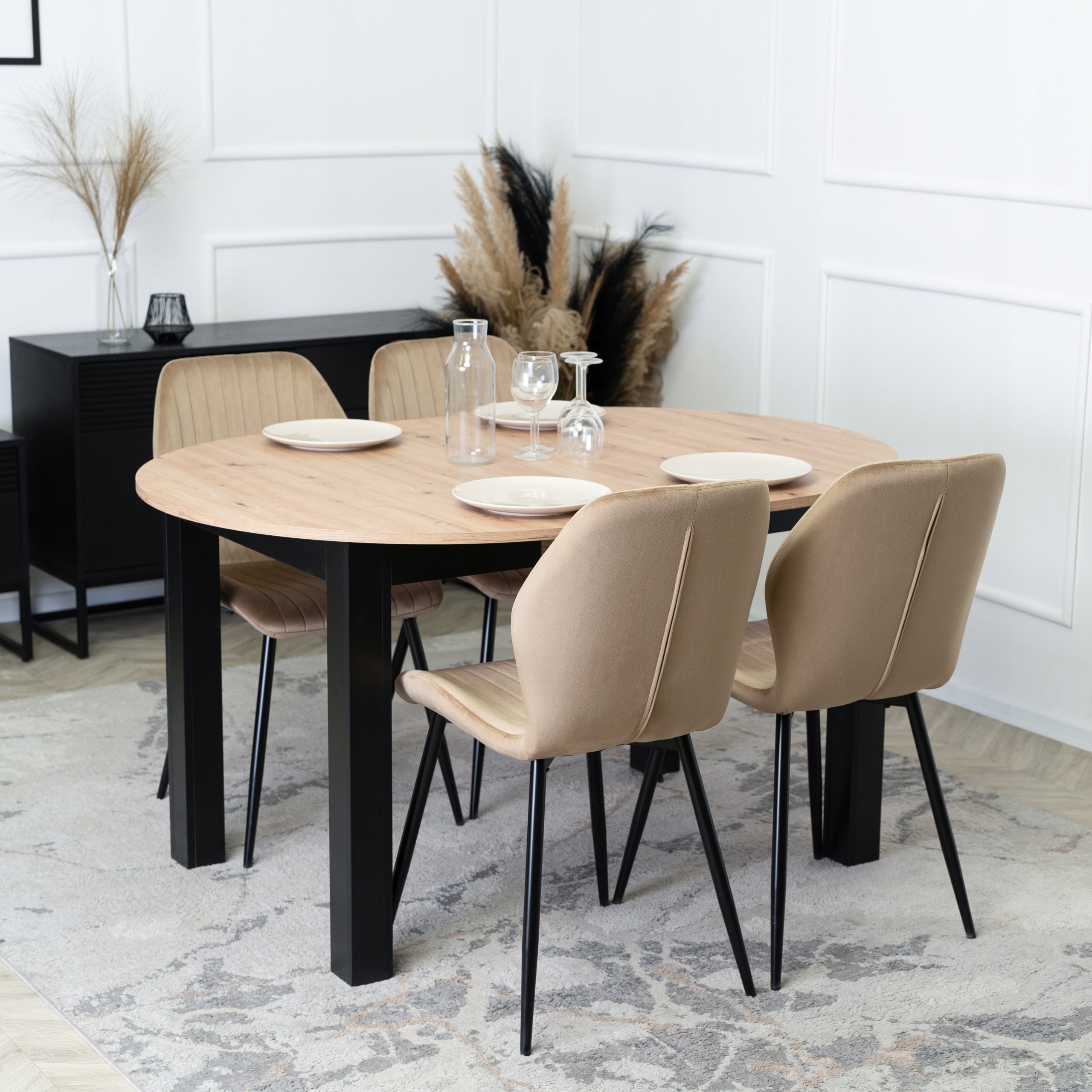 Stół Rozkładany Okrągły Kuchenny HARRY do Jadalni Salonu Kuchni Dąb Artisan - 3