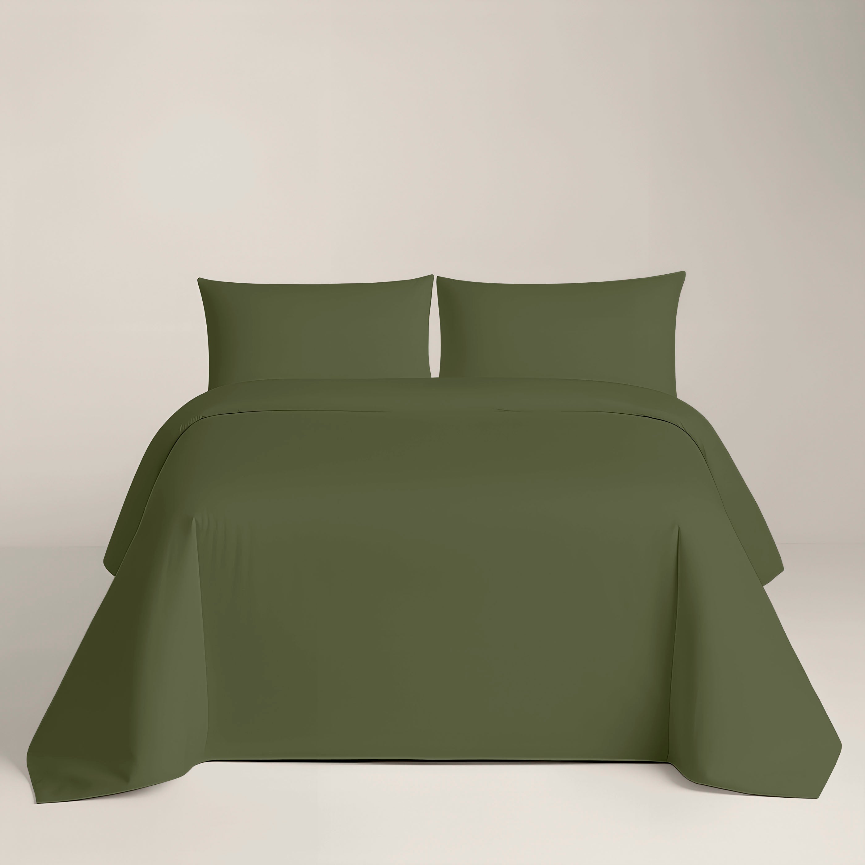 NATURALS - Housse de Couette Unie Lit 90 - Fermeture avec Boutons - 100% Coton - Inclut 1/2 Taies d’Oreiller - VERT BOUTEILLE - 5