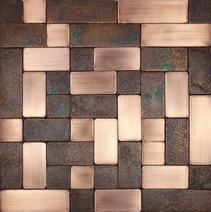mattonelle adesive,10 pezzi di adesivi per piastrelle in argento spazzolato, adesivi per piastrelle a mosaico color rame sulla parete di fondo del