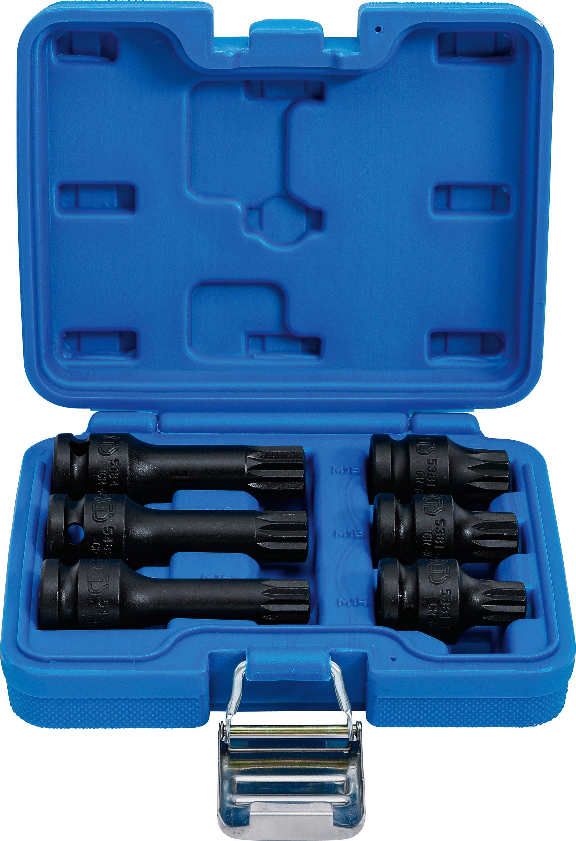 BGS Zestaw nasadek udarowych do śrub z wielowypustem (XZN) M14 - M18 na napęd 1/2" 6cz. - 5380