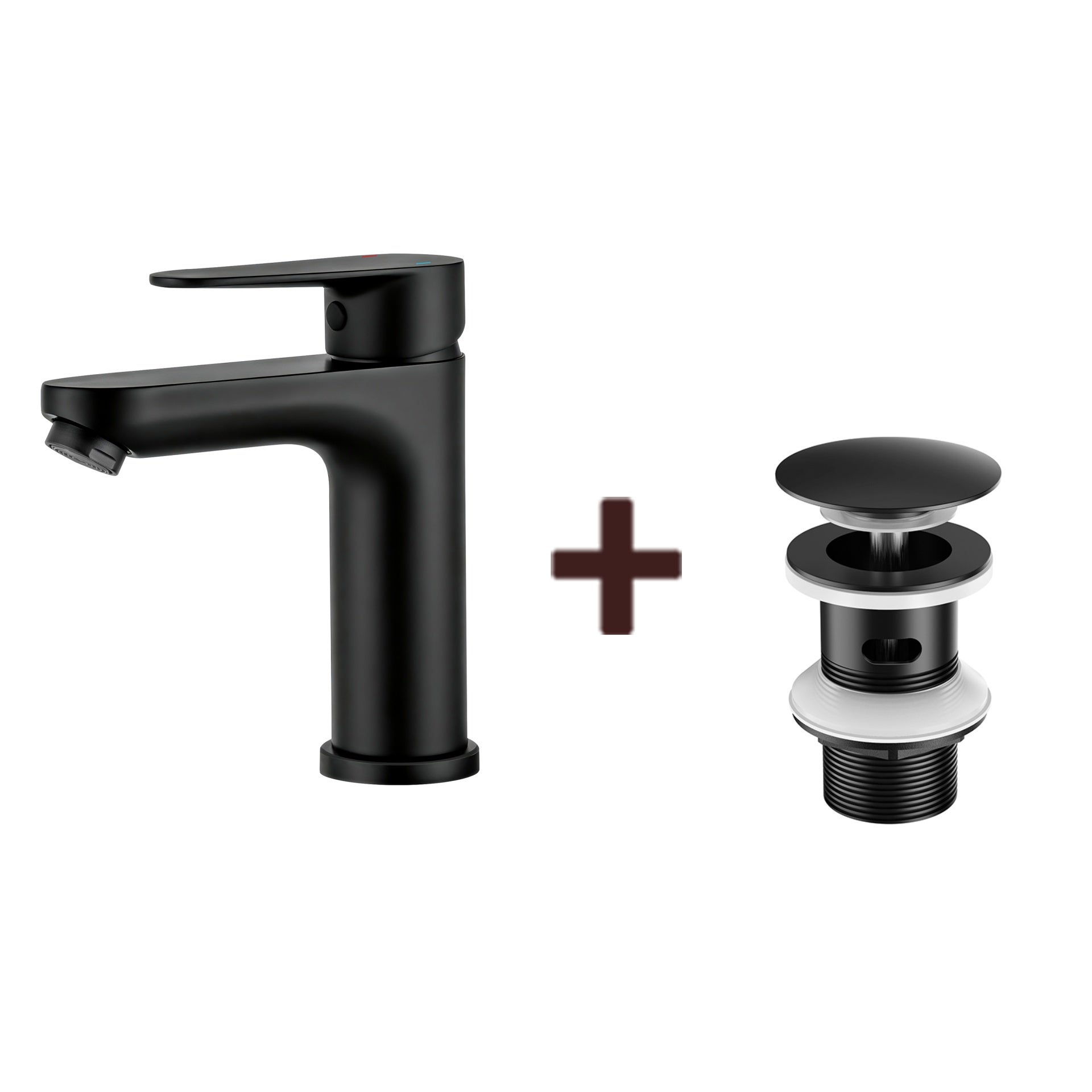 Robinet Lavabo Mitigeur Monocommande - Acier Inoxydable Chromé Avec Bonde - Installation Facile - Économie D'eau - 10
