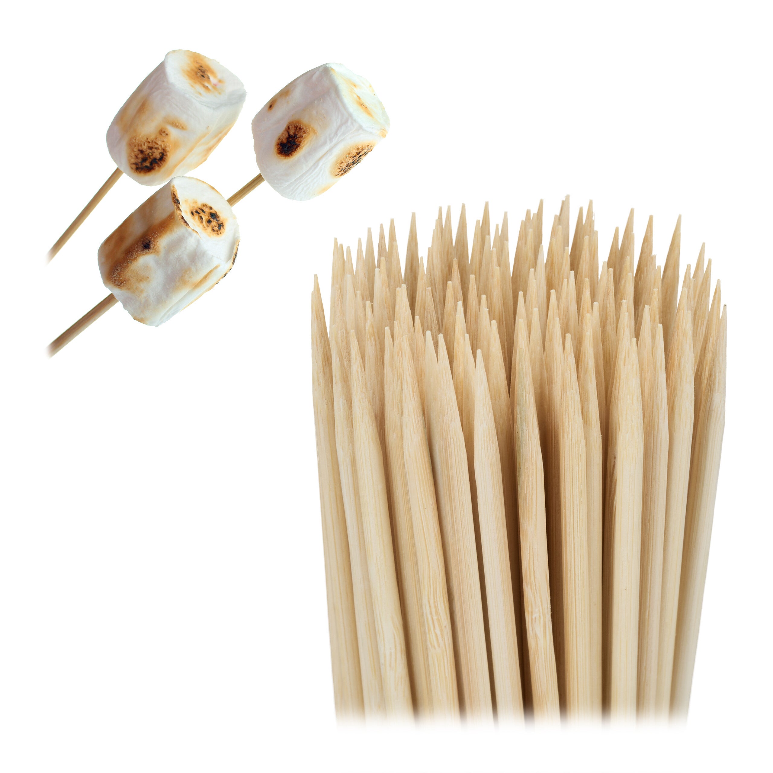 100 Piques à Brochette En Bambou Elite - Pour Grillades, Apéros, Cuisine