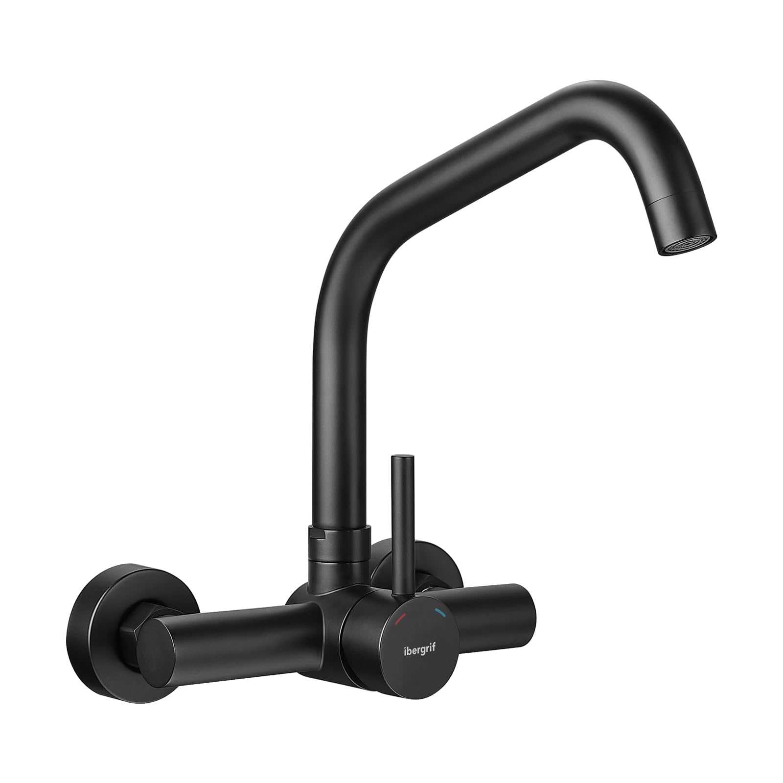 Rubinetto Cucina A Parete Ibergrif M16303 - Acciaio Inox Spazzolato, Monocomando