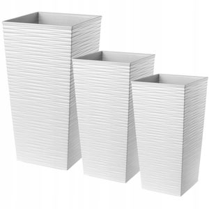 2friends Sustania Vaso per piante quadrato 28x28 antracite set di 2 - Robusto vaso da fiori grande, fioriera ideale per piante di pomodoro, vasi quadrati in plastica per giardino & balcone