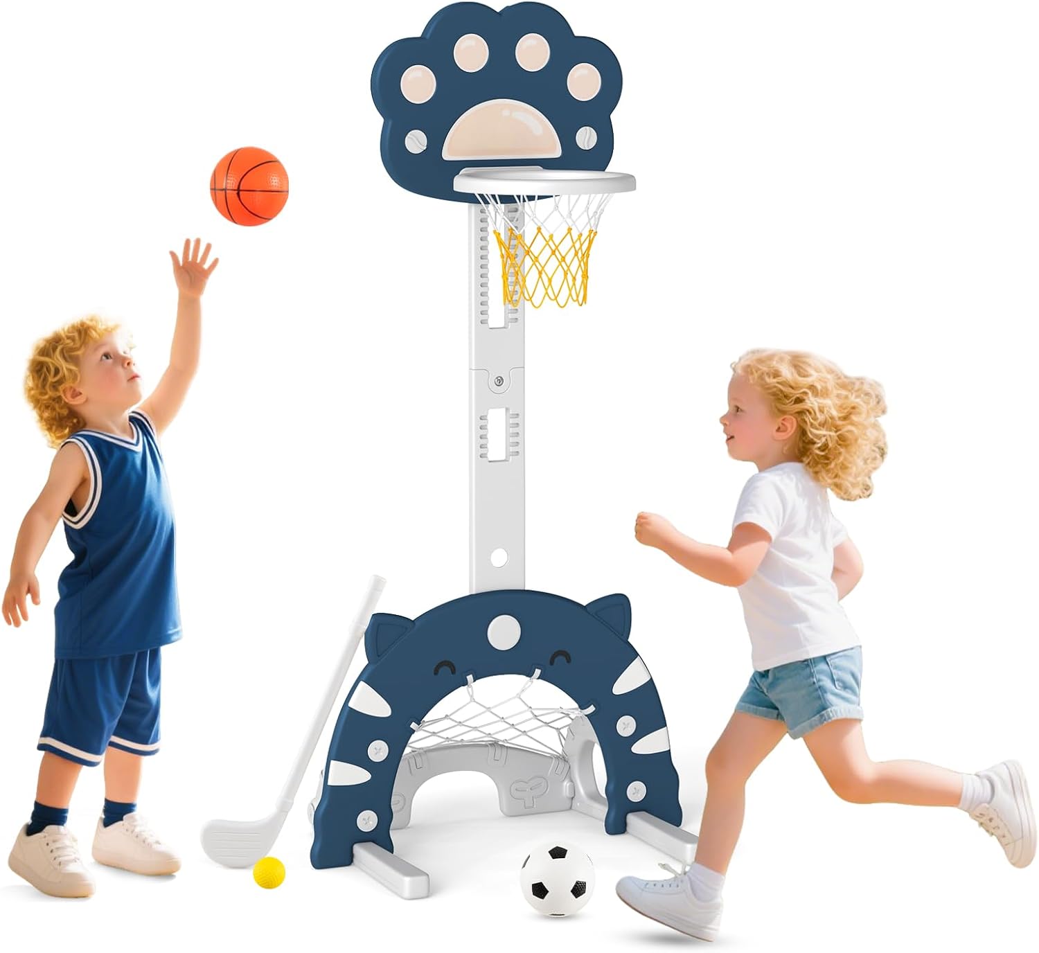 Panier De Basket Et Fléchettes 2 En 1 – Jeu De Balles Collantes Et Mini Basket, Sport Intérieur/extérieur, Cadeau Enfant 3 Ans