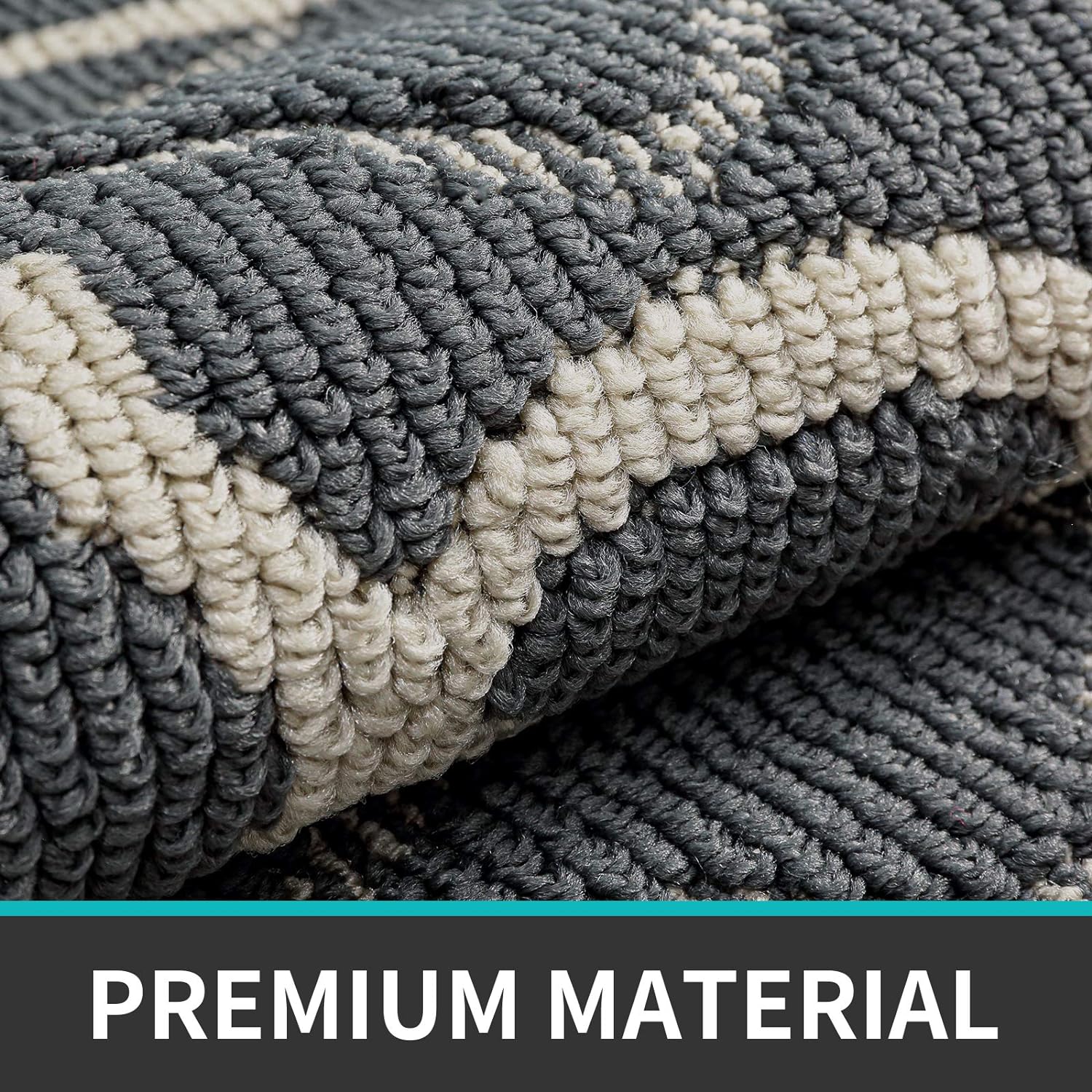 Paillasson Antidérapant,Tapis de Porte Intérieur et Extérieur|Absorbant et Résistant,Tapis d'entrée Lavable en Machine,Anti-Poussière-50x80cm,Charcoal - 2