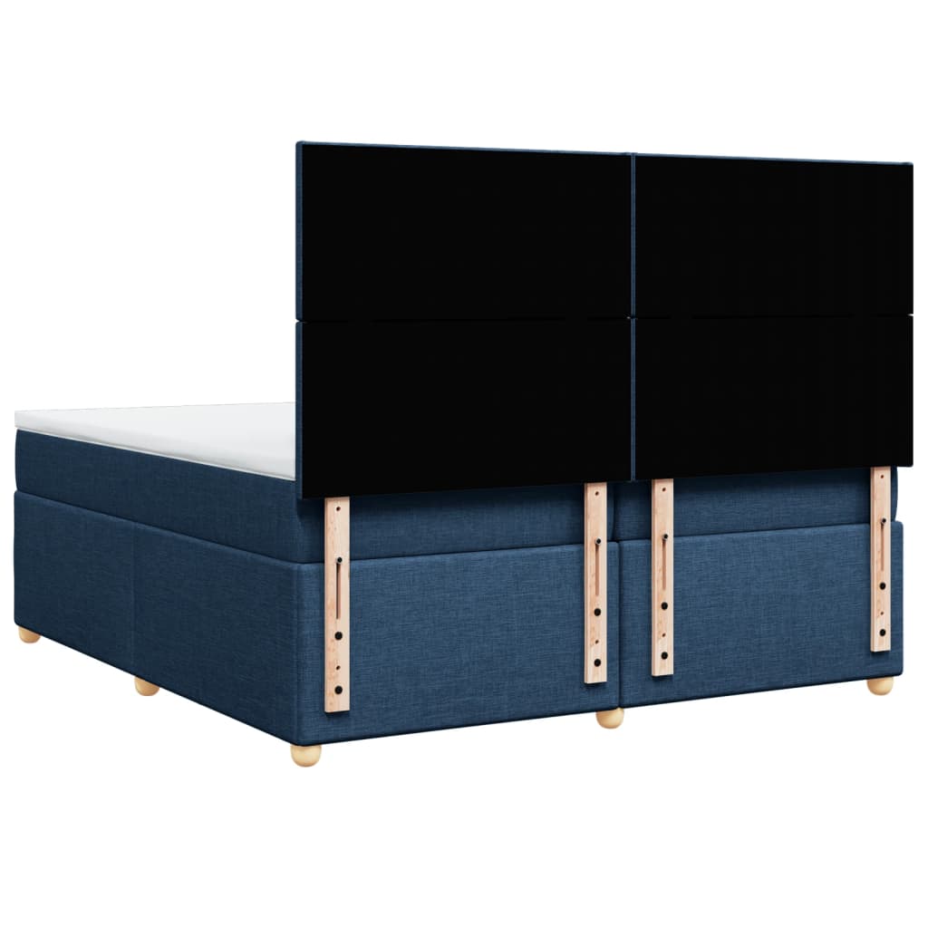 Maison Exclusive - Sommier à lattes de lit avec matelas Bleu 200x200 cm Tissu - 6