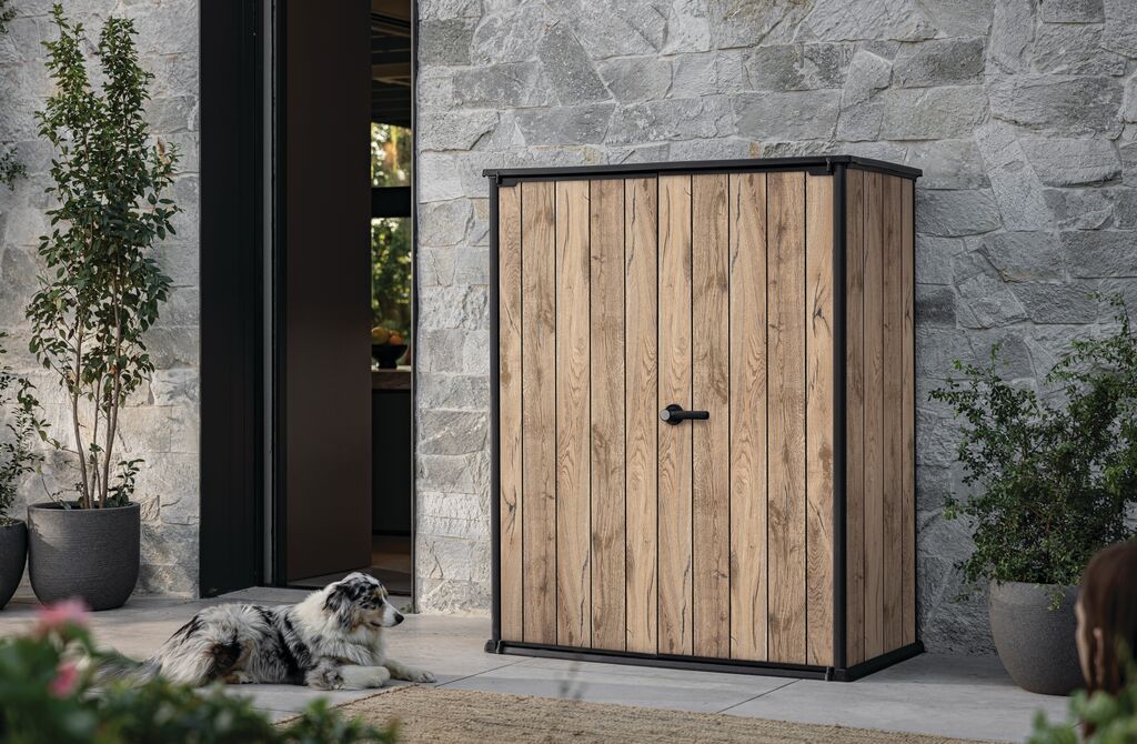 Armoire de jardin High Store+ 1400L - Résine Aspect bois Douglas - KETER - 4