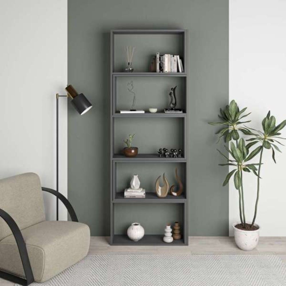 Libreria estensibile angolare Wish 72x22x200h colore antracite - 2