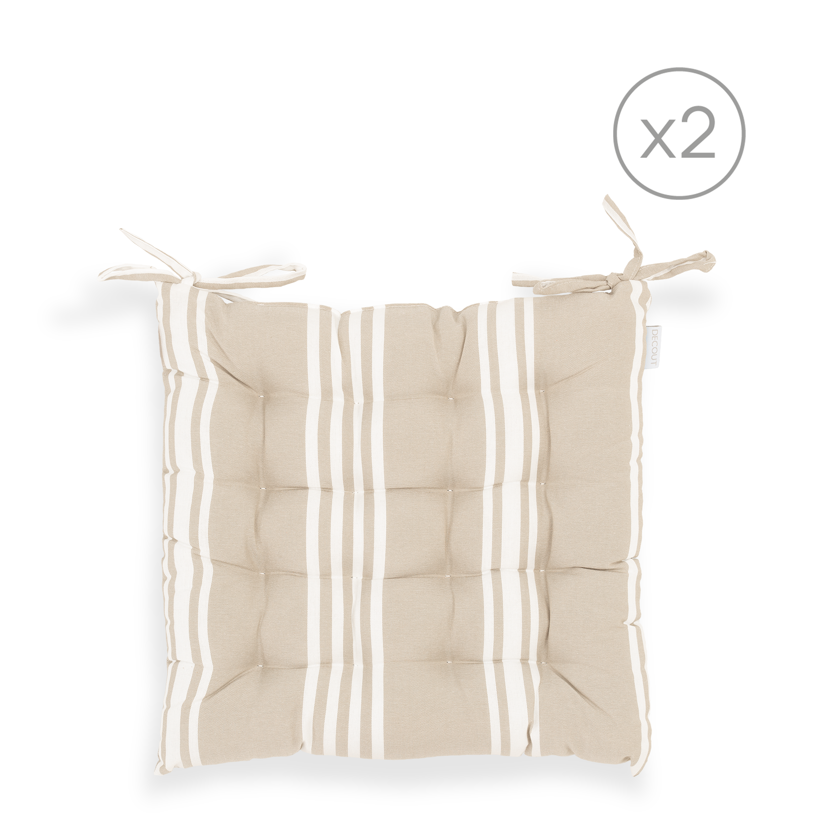 OVOV Cuscini per Sedie per Sala da Pranzo Set di 4 Cuscino per Sedia Windsor per Cucina Spesso Cuscino per Sedia Testurizzato con Lacci e Fondo Antiscivolo (42x39.5 cm/16x15 Pollici Grigio Chiaro