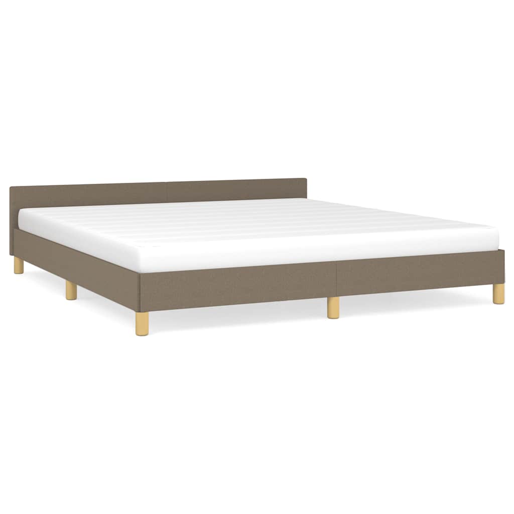 Cadre de lit sans matelas taupe 160 x 200 cm tissu - 2