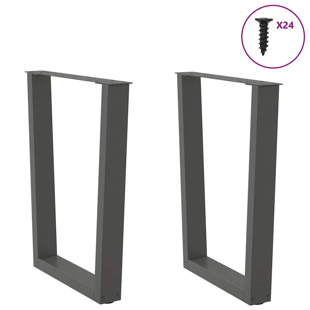 Maison Exclusive - Pieds de table à manger en forme de V 2 pièces Anthracite 60 x (72-73,3) cm Acier - 4