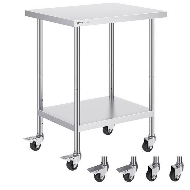 Metal Roulet Table Table inox sur roulette au meilleur prix | Leroy Merlin