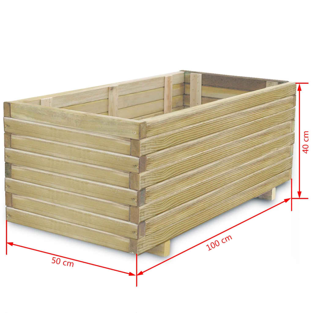 Jardinière，Bac à fleurs rectangulaire 100 x 50 x 40 cm Bois CWV53495 - 4