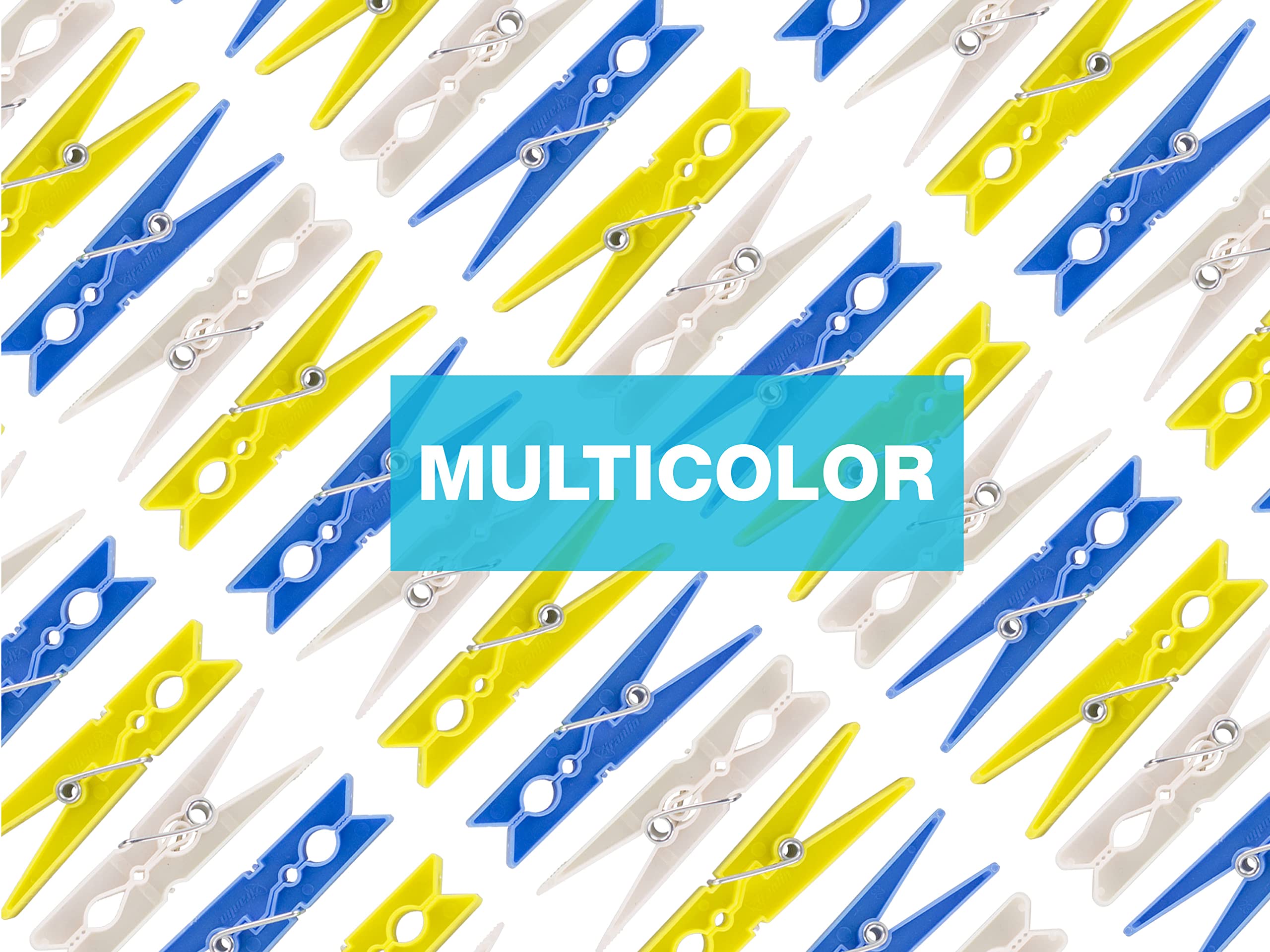 60 Mollette Per Bucato In Plastica Colorate - Super Aderenti Con Molla In Acciaio, Antiscivolo, 7,3 Cm, Per Esterni E Craft - 2