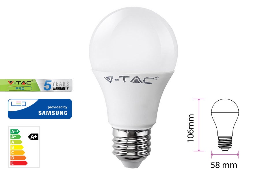 Lampadina LED E27 9W A58 6400K SAMSUNG 810lm - 7