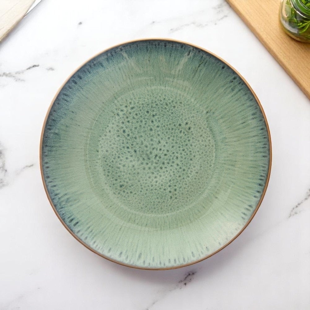 Talerz obiadowy płytki ceramiczny zielony GLAZE 27 cm - 2
