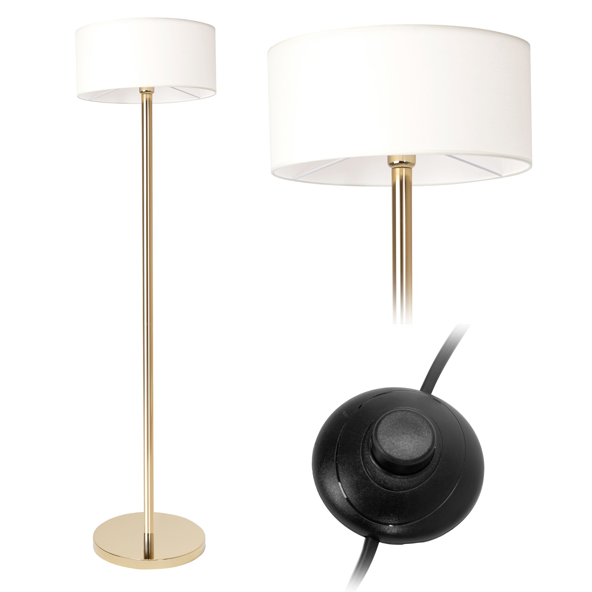 Lampa Stojąca Podłogowa Toolight App966-3F Złoty