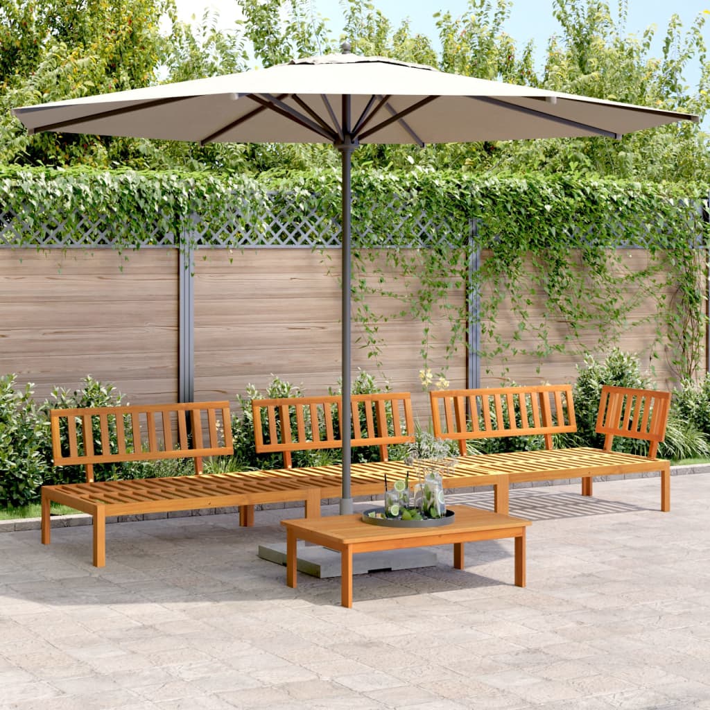 Banc d'angle palette de jardin VIDAXL - Bois massif - Noir - Pour 2