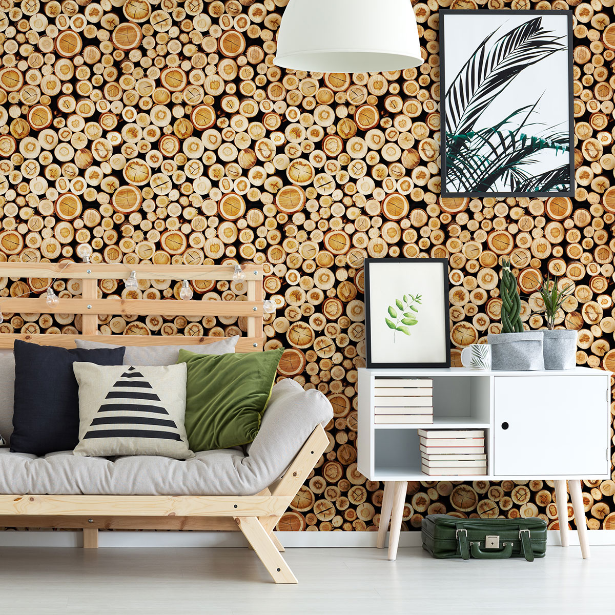 Vinilos madera registros de canadá - adhesivo de pared - revestimiento sticker mural decorativo - 50x50cm