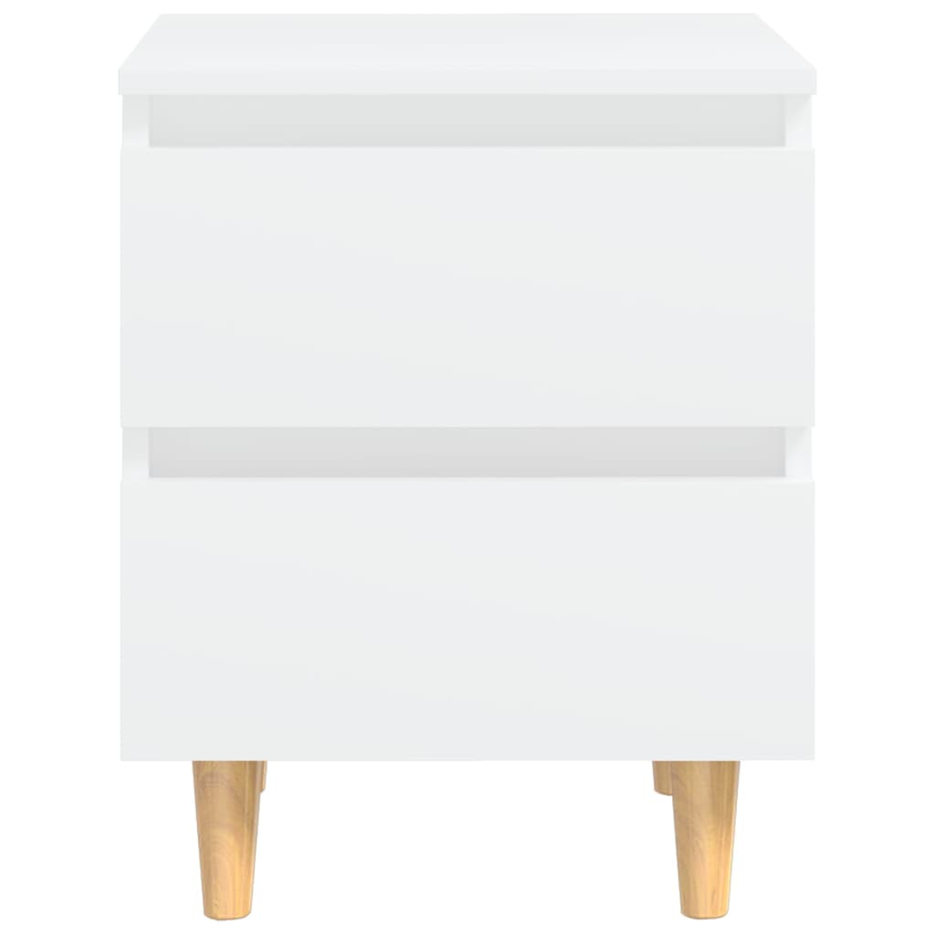 vidaXL Table de chevet avec pieds en pin Blanc 40x35x50 cm - 3