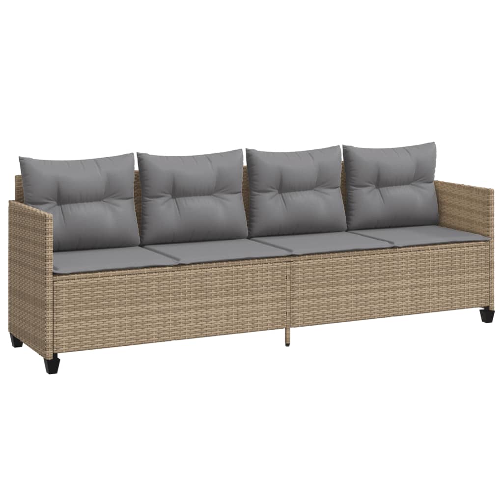 Salon de jardin 5 pcs - Mobilier de jardin avec coussins beige résine tressée MLV6649 - 3